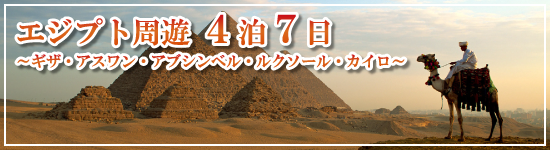 エジプト周遊4泊7日～カイロ・アスワン・アブシンベル・ルクソール～≪エジプト≫
